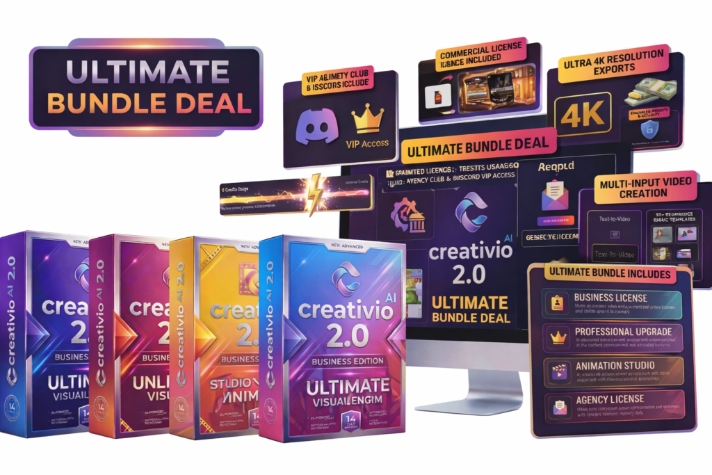 Creativio AI 2.0 bundle deal including pro animation studio and agency license
