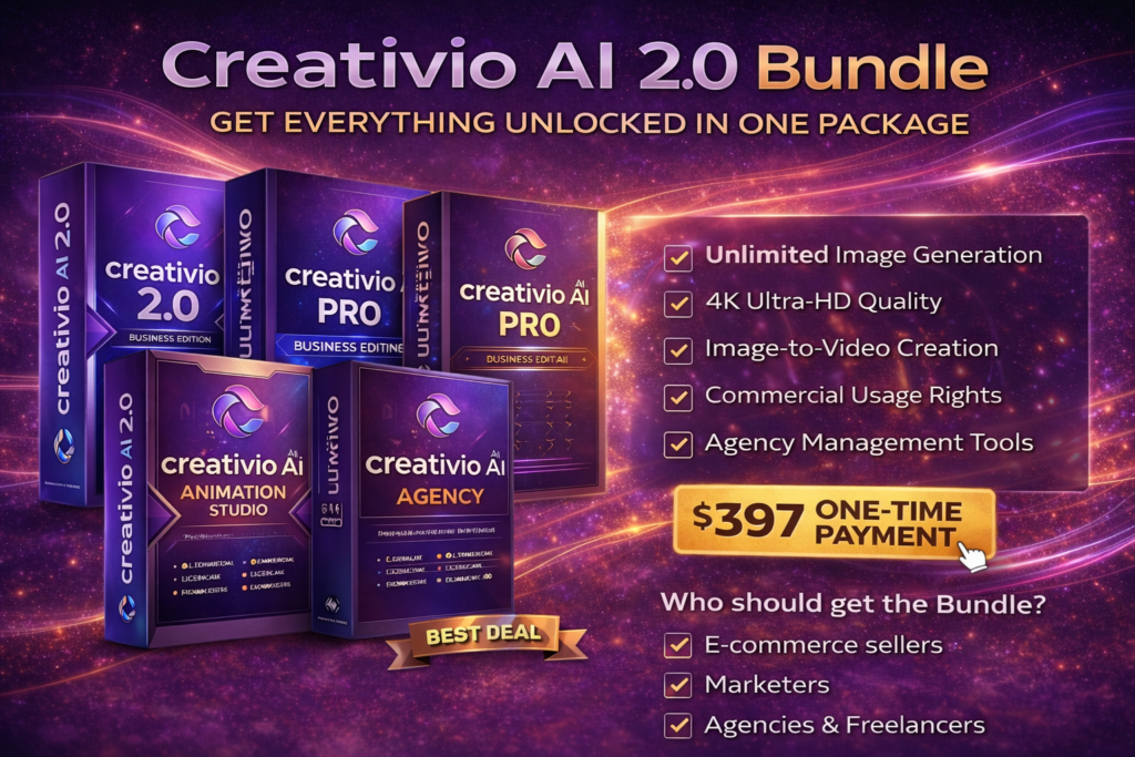Creativio AI 2.0 bundle deal with pro animation studio and agency license